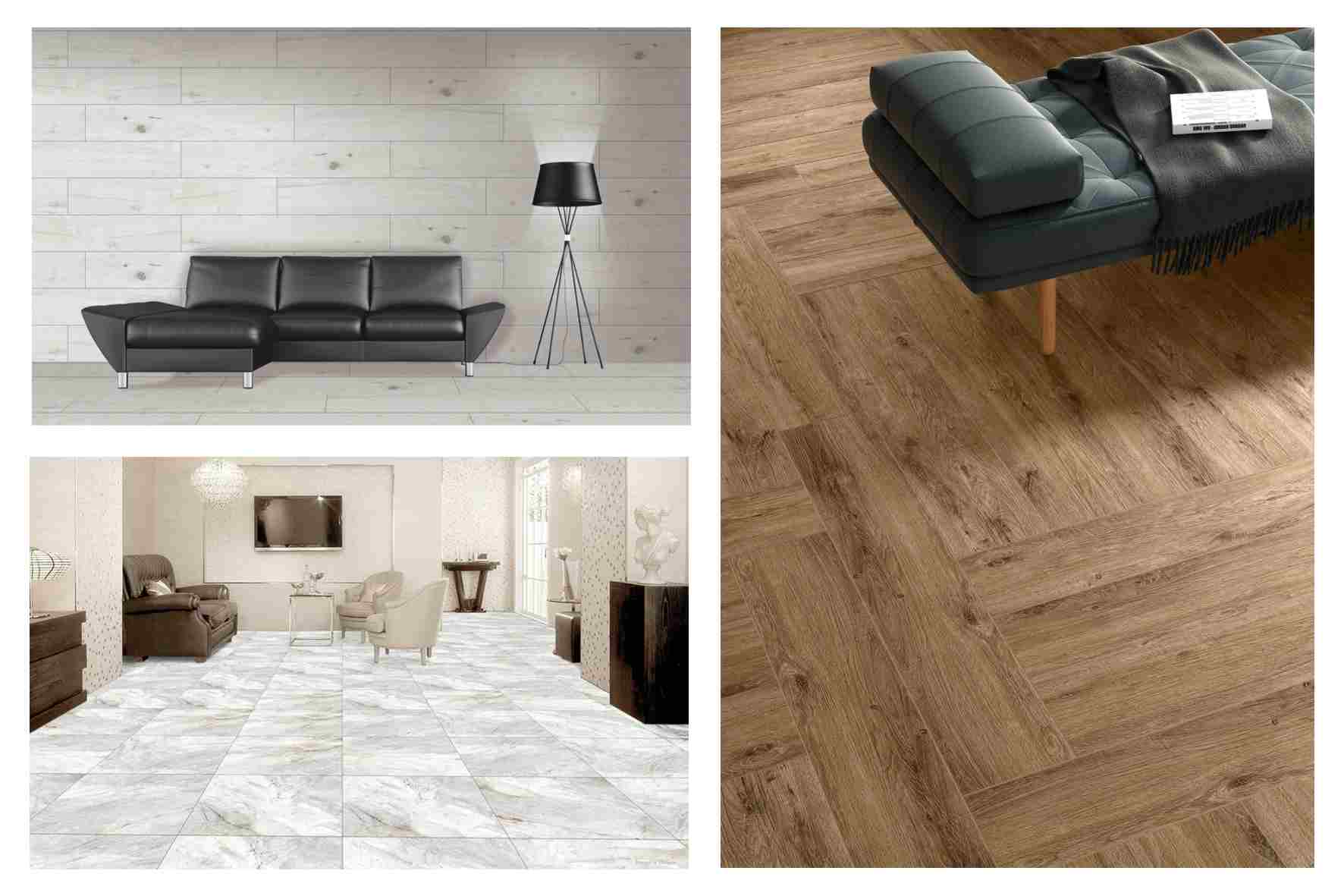 Применение плитки в интерьерах гостиных